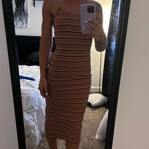 Spaghetti strap striped dress